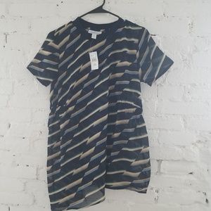 Asymmetrical maternity sheer blue top